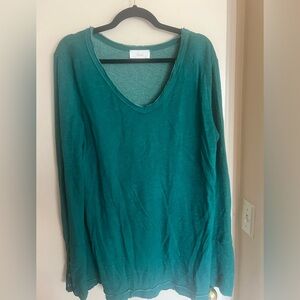XL knit green tunic-distressed look